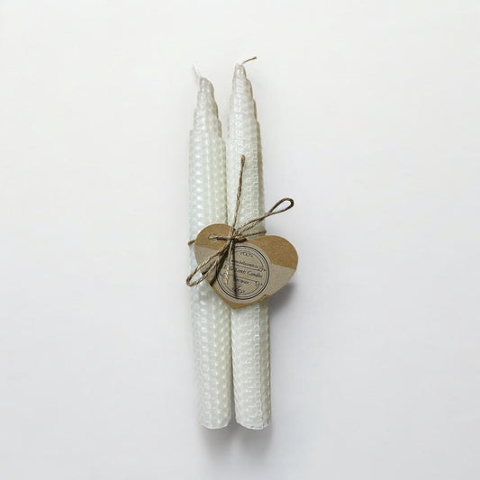 Hand Rolled 100 % Natural Beeswax Candles 9" Tapers